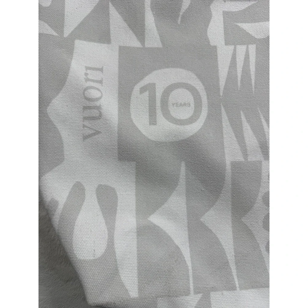 Vuori Celebrating A Decade 10 Year Anniversary Canvas Tote Bag Grey White Large